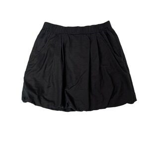 Loomstate Skirt XS Black Organic Cotton Pockets Eco Minimalist